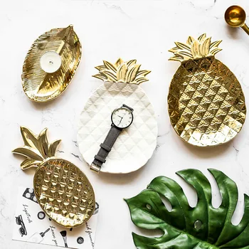 INS Ananas Forma de Bijuterii de Stocare Placa Ceramica Desert Decorative Feluri de mâncare Multifuncțional Desktop Tava de Moda Bucătărie Veselă de masă