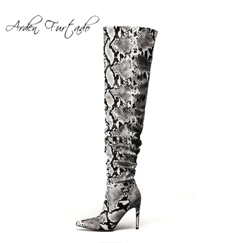 Fierbinte stil 2019 moda pentru femei pantofi sexy stilettos cu tocuri elegant subliniat de la picior peste genunchi cizme pantofi de partid cizme 41