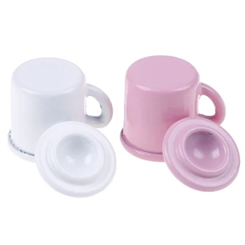1buc Roz Culoare Alb Mini Cupa Gargara Cupa Bucătărie Cameră Băutură Alimente de Origine Tacamuri Decor casă de Păpuși în Miniatură Accesoriu Baie