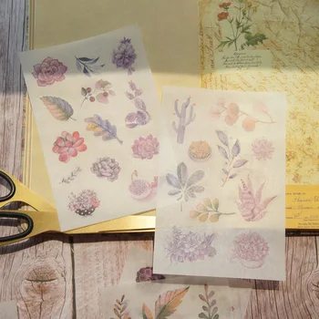 6 Foi de Flori Violet, Stil de Hârtie Autocolant Scrapbooking DIY Cadou de Ambalare Etichetă Decor Tag Decor Petrecere
