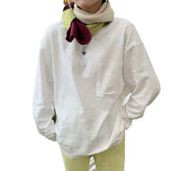 Tricou Casual Moda Coreeană Popular Simplu De Toamnă Cele Mai Vandute Vrac Gros Gât Rotund Maneca Lunga Topuri