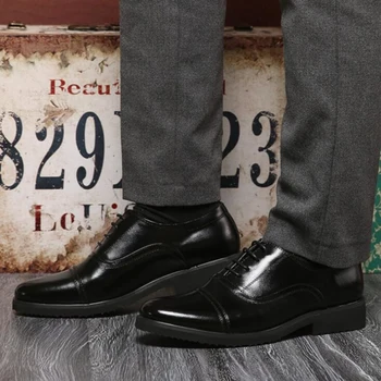 Vara Plus Dimensiune 48-39 Barbati Pantofi Eleganți Din Piele Ofițer Pantofi Barbati Cool Militar Profesionist Pantofi Oxfords Black Apartamente