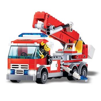 Noua Poliție Oraș Stația de Pompieri Camioane Blocuri Seturi DIY Blocuri Seturi Playmobil Jucarii Copii Masina de Salvare Jucărie de Învățământ