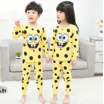 Pentru copii de toamna haine Pijama Seturi de 2 buc Haine de Top+Pantaloni, lenjerie de corp Lung Johns Pentru Fată Băiat cald pijamale copii din bumbac pulover