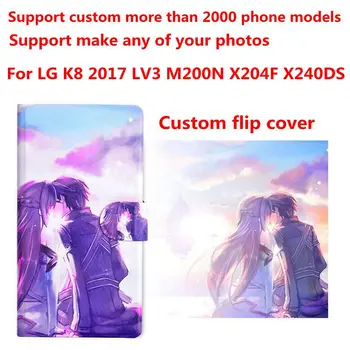 DIY Telefon sac personalizate personalizate Imagine foto din piele PU caz flip cover pentru LG K8 2017 LV3 M200N X204F X240DS