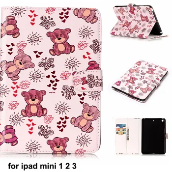Pentru ipad mini 2 3 Mini3 Mini2 de protecție caz Acoperire pentru iPad mini 3 fluture flori Bufniță de Urs Lup de Imprimare TPU Moale Capacul Sac