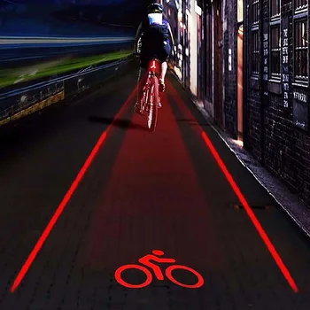 În aer liber Practic Ciclism de Lumină din Spate Sportive Laser Drum de Proiecție Siguranță, Lumină de Avertizare cu LED-uri Impermeabil Biciclete Stopuri
