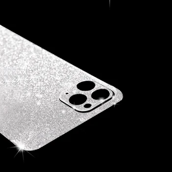 Stralucitoare, Sclipici Pulbere Mată a Pielii Folie Telefonul Înapoi Lipi Autocolant Pentru iPhone SE 2020 11 Pro MAX 11 XS MAX XR 8 Plus 7 6S Plus PIELE