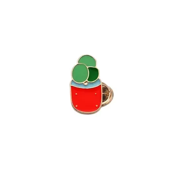 Cactus de Desene animate Drăguț Broșe Verde Roșu Cupa Ace de Rever Brosa Email de Plante Blugi Denim Cămașă Pin Badge Bijuterii 4buc/set