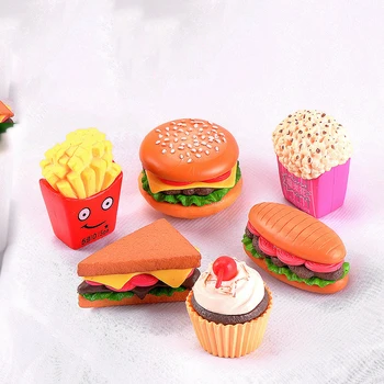 6 Buc Hamburger, cartofi Prajiti DIY Tort de Bijuterii Accesorii Creative Breloc Accesorii Micro Peisaj PVC Meserii Decor
