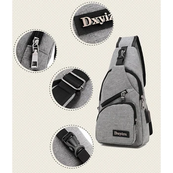 2020 USB Design Sling Bag Bărbați Femei Cuplu Piept Sac Mare Capacitate de Sport în aer liber Sac Hot-Vânzare Crossbody de Călătorie Drumeții Saci