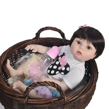Bebes renăscut jucării fata corp plin cu silicon renăscut baby doll 23
