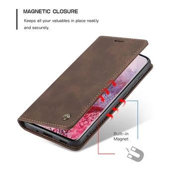 Magnetic Flip Portofel din Piele Pungă de Caz Pentru Samsung S20 Ultra S10 S8 S9 Plus Nota 10 A70 A80 A90 A20E A50 A30 S7 Edge Caz de Telefon