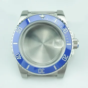 HQ 10ATM 40mm Caz Ceas de Moda Albastru/Argintiu Bezel Ceramica Set Pentru eta2836 Miyota8215 Mișcarea de Cristal Safir
