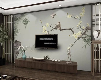 Beibehang tapet Personalizat simplu bambus prune TV de fundal 3d tapet camera de zi de decorare dormitor fundal actele de pared
