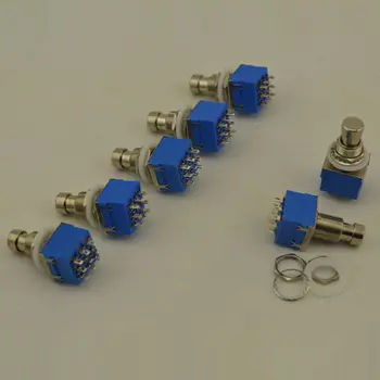 10buc 9-pin Chitara Bas Electric Efecte Stomp Comutator Pedală de picior Albastru