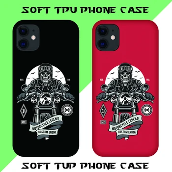 EU/NOI Valul Negru stil skull Rider TPU caz de telefon Pentru iPhone 11 Pro X XS XR MAX 7 8 6 Plus horror craniu motocicleta capacul telefonului
