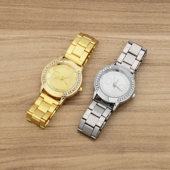 Noul Hot-Brand De Lux De Aur Si Argint De Moda Pentru Femei Ceasuri Din Oțel Inoxidabil Cristal Rochie De Cuarț Ceasuri De Mana Kobiet Zegarka