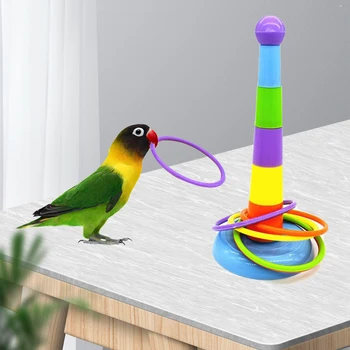 Activitatea de Formare Colorat Pasăre Jucarie Inele Amuzant Mini Inel Jucărie pentru Papagal Dezvoltare Jucărie Interactiv Consumabile