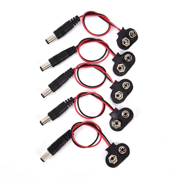 5PCs T Conector Cablu de Linie de lungime 15CM Instrument DIY Părți Baterie de 9 V Catarama 6F22 Baterie Tip Suport