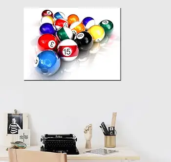 Tenis de masă Sala de Sport Decor plin de culoare Biliard Mingea Arta Panza de Imprimare Poster și Pictura Perete Imagine fără chenar
