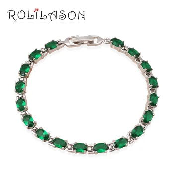 ROLILASON de calitate Superioară Bijuterii pentru femei de cristal Verde Bratari design Excelent AAA Zirconia Bal Moda Bijuterii TBS730