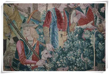 100 x 100cm moda decor acasă Bumbac țesute tesatura moale unicorn vânătoare Aubusson textile tapiserie draperii de perete