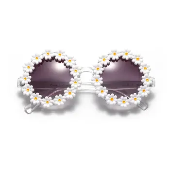 Clasic Daisy Rotund ochelari de Soare Elegante Femei/Bărbați Oglindă Ochelari de Soare UV400 Înaltă Calitate 28GD