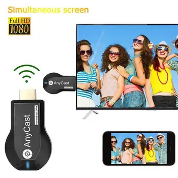 TV Stick 1080P Wireless WiFi Display TV Dongle-Receptor pentru AnyCast M2 Plus pentru Airplay 1080P HDMI TV Stick pentru DLNA, Miracast