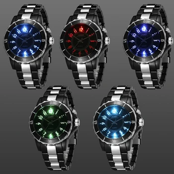 Noua Moda de Brand OHSEN Analog Cuarț Ceas de mână de Lumină LED Femei Doamnelor Fete Sport Impermeabil Negru Elegant Ceasuri Cadou