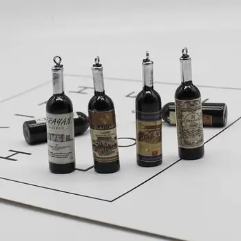 5pcs simulare distractiv vin roșu pahar de cocktail cercei pandantiv breloc DIY personalitate creatoare pandantiv decorativ de rășină bijuterii