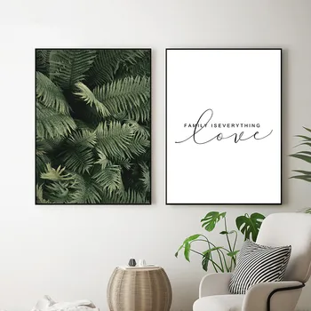 Nordic Minimalist Verde Frunze de Plante Panza Pictura Poster Citate de Wall Print tablouri Decorative Pentru Living Decor Acasă YX154