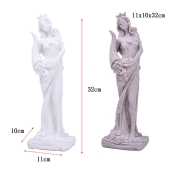 Rezumat Avere Zeita Statui Sculptura Ornament Handmade Gresie Decor Nunta Cadou De Artizanat, Sculptura Camera De Zi De Decorare