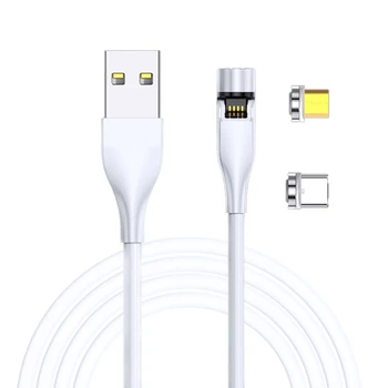 3 în 1 3A Magnetic 360 ° +180 ° Rotație USB de Încărcare Rapidă Cablu de Tip C, Micro Incarcator Cablu de Sârmă