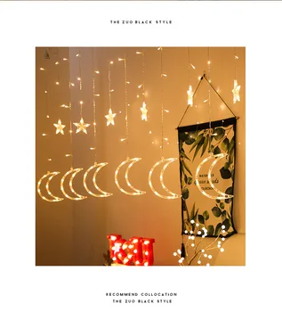 Ramadan Eid Mubarak Decorative Lumini Led Lumini Șir Stele Luna Perdea Lumini De Crăciun, Lumini De Zi Ins Felinare Decorative