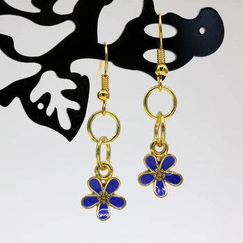 De aur-culoare 10mm forma de floare cloisonne legăna cercei pentru doamna cercel email design original noua moda cadouri bijuterii B3011
