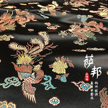 Dragon Phoenix flori Jacquard tesatura de Matase brocart tesatura Satin pentru COSPLAY/Kimono/Mongolia îmbrăcăminte/Etapa 1 costum pentru=1meter