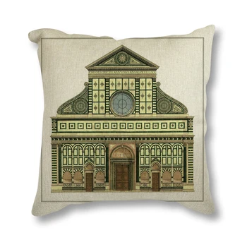 Vintage Retro Clasic de Arhitectura Europa Palace Biserica Imprimate față de Pernă Decorative pentru Canapea Arunca Pernă Decor Acasă