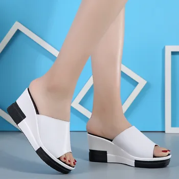 Mazefeng Sosirea 2020 Femei Sandale pentru Femei de Moda de Vara de Agrement Gura Peștelui Sandale Fund Gros Papuci de casă Pene de Pantofi Femei