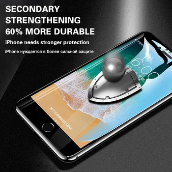 9000D Plin de Acoperire de Protecție, Sticlă Pentru iPhone 7 8 6 6s Plus Temperat Ecran Protector Pentru iPhone 11 Pro X XR XS Max Sticlă
