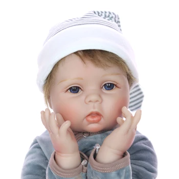 KEIUMI 22 Inch Jucărie pentru Copii Papusa 55 cm Pânză Corpul Înrădăcinate Mohair Renăscut Baby Umplute Papusa De Zi pentru Copii Cadouri de Craciun