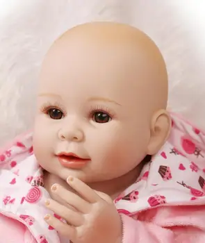 50cm Plin de Silicon Corpul Renăscut Păpușă Jucărie Realist Nou-născut Copii Princess Papusa Cu Cercel Fata Brinquedos Baie Jucărie