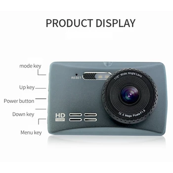 DVR auto HD Camera de 4 Inch, Dual Lens Ie 1080P de Conducere Recorder Dash Cam Dual Lens /Noapte Viziune Recorder