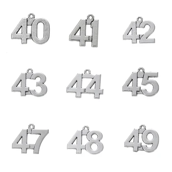 LIKGREAT Comemorative Data Numărul Farmec Așchie de Metal Pandantiv DIY Brățară Colier de Luare de Bijuterii Handmade 40 41 42 43 44 45 46