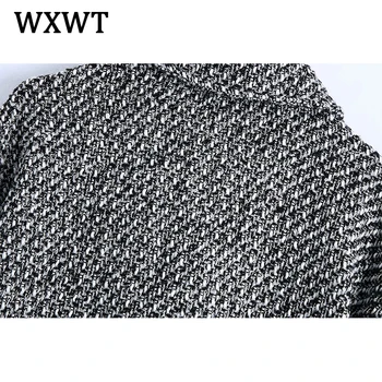 WXWT Moda Femei Solide Tricou Gros Paltoane Jacheta Mâneci Lungi Vrac Buzunar 2021 Doamnelor Elegante Toamna Iarna Topuri BB3169