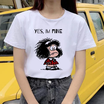 Fată frumoasă mica tipărite tricou femei 90 Graphic T-shirt Harajuku Topuri Tricou Drăguț Scurt Maneca tricou animal de sex Feminin Tricouri