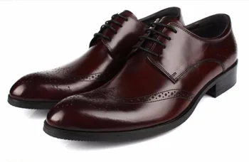 Visiniu Negru Rochie De Mireasa Din Piele Pantofi Oxfords 2018 Dantelă-Up De Primavara Toamna Afaceri Formale De Conducere Oxfords Pantofi Marimea 45