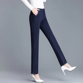 2019 nou toamna și iarna formale pentru plus dimensiune Stretch brand de talie mare caldă femei pantaloni drepte haine 79257