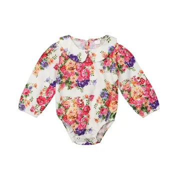 Nou-Născuți Pentru Copii Copii De Fata Cu Maneci Lungi Florale Body Tricou Corpul De Sus Haine Pentru Copii Costume