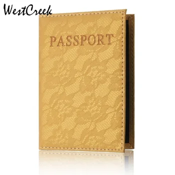 WESTCREEK Brand Impermeabil Model Floare din Piele PU Deținător de Pașaport Clip Card Titular Pașaport Acoperi